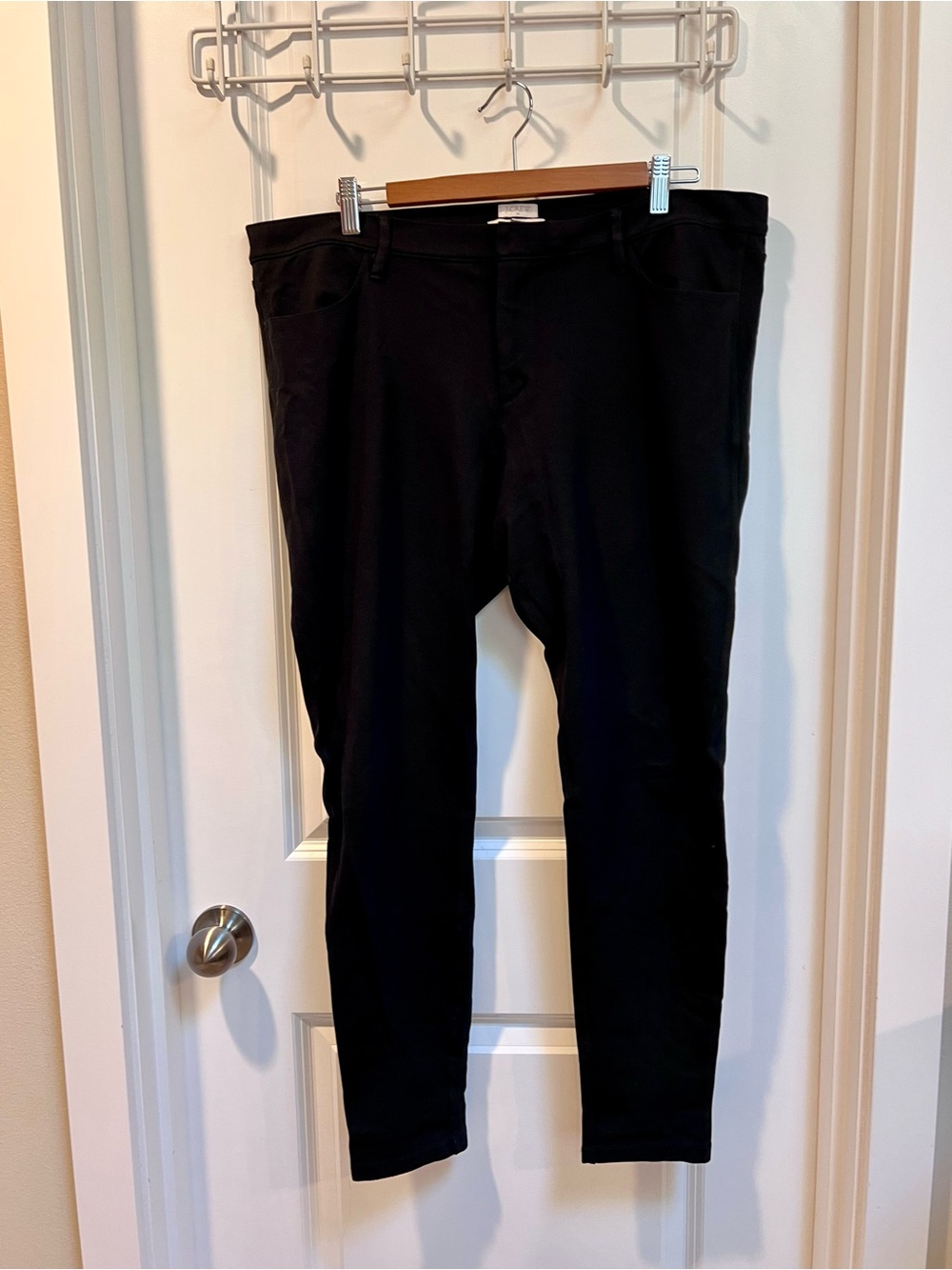 J.Crew Gigi Pant Black Size‎ 16 Slim Leg Ponte Knit Work Office Minimalist - Picture 2 of 7